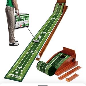 Indoor Golf Putting Mat - Easy to Assemble with Automatic Ball Return